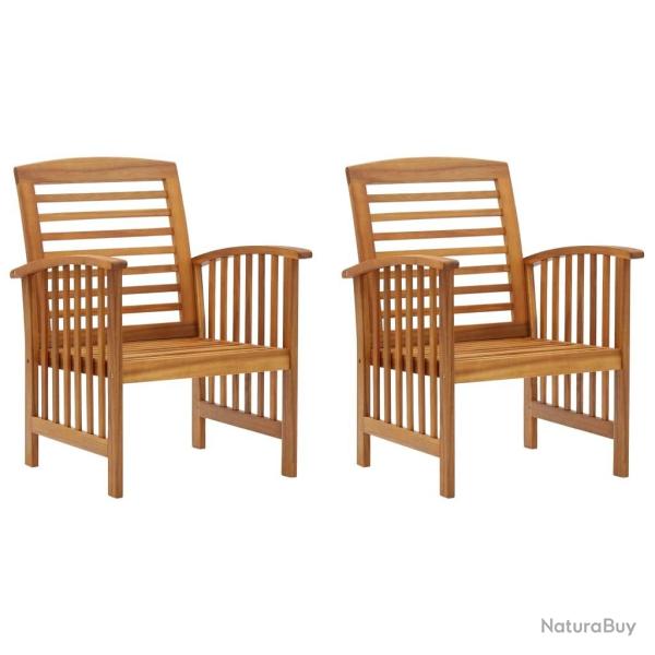 Chaises de jardin lot de 2 Bois d'acacia massif