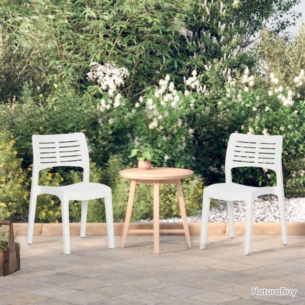 Chaises de jardin lot de 2 Blanc Polypropyl�ne