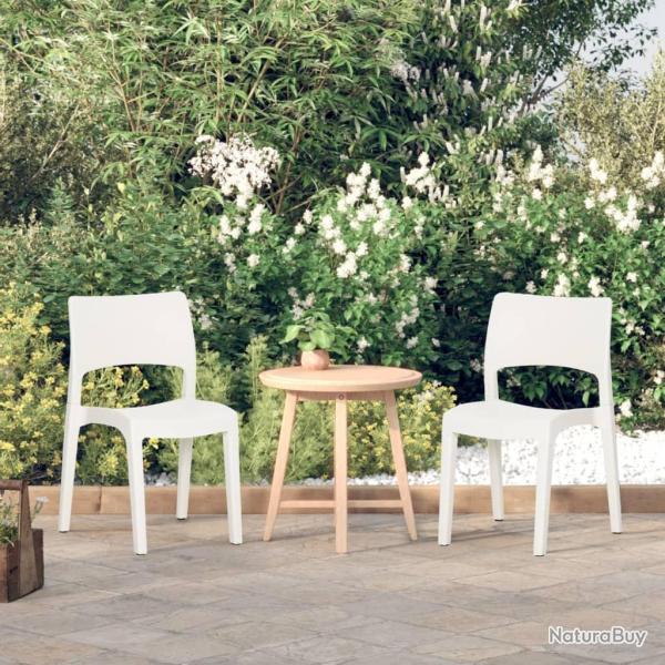 Chaises de jardin lot de 2 Blanc Polypropylne alsavelo