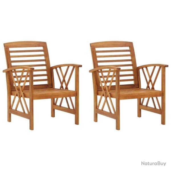 Chaises de jardin lot de 2 Bois d'acacia massif