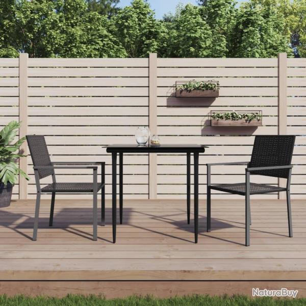 Chaises de jardin lot de 2 noir 54x62,5x89 cm r�sine tress�e