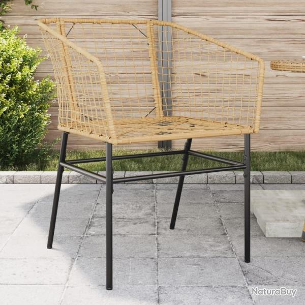Chaises de jardin lot de 2 marron r�sine tress�e