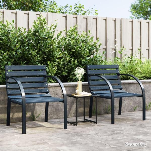 Chaises de jardin lot de 2 Gris Bois alsavelo