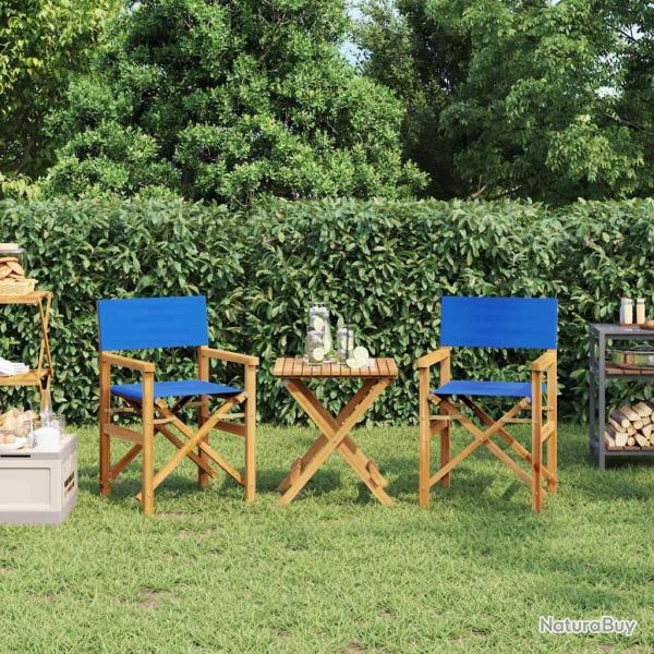 Chaises de metteur en scne pliantes lot de 2 Bois teck massif alsavelo