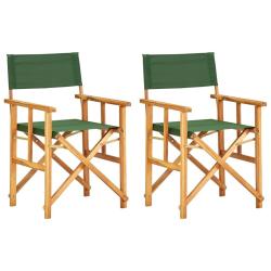 Chaises de metteur en sc&egrave;ne lot de 2 bois massif d'acacia vert