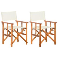 Chaises de metteur en sc&egrave;ne lot de 2 Bois massif d'acacia