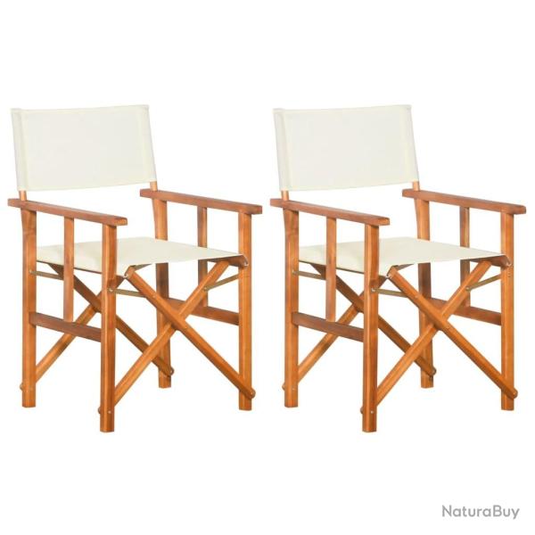 Chaises de metteur en sc�ne lot de 2 Bois massif d'acacia