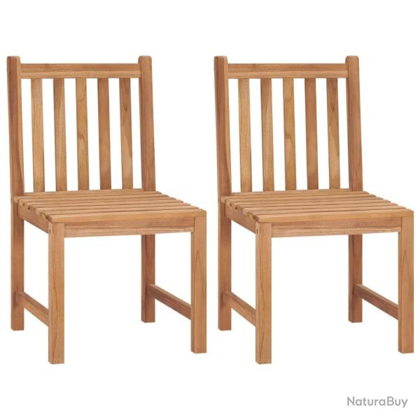 Chaises de jardin lot de 2 Bois de teck solide alsavelo
