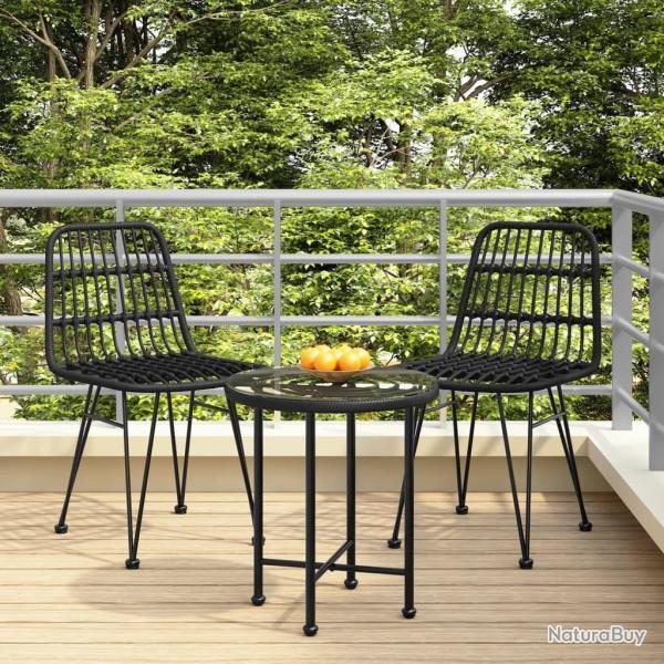 Chaises de jardin lot de 2 Noir 48x62x84 cm R�sine tress�e