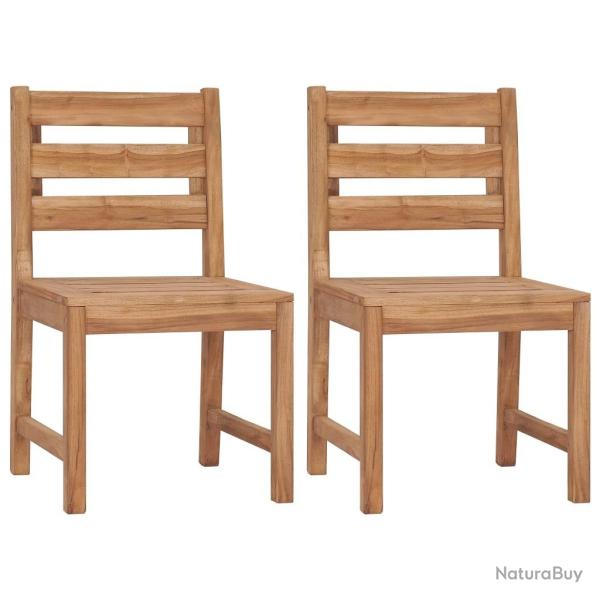 Chaises de jardin lot de 2 Bois de teck solide