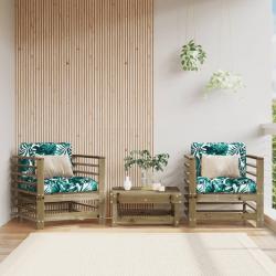 Chaises de jardin lot de 2 bois de pin impr&eacute;gn&eacute;