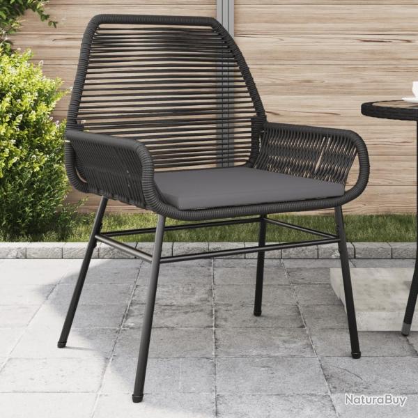Chaises de jardin lot de 2 avec coussins noir r�sine tress�e