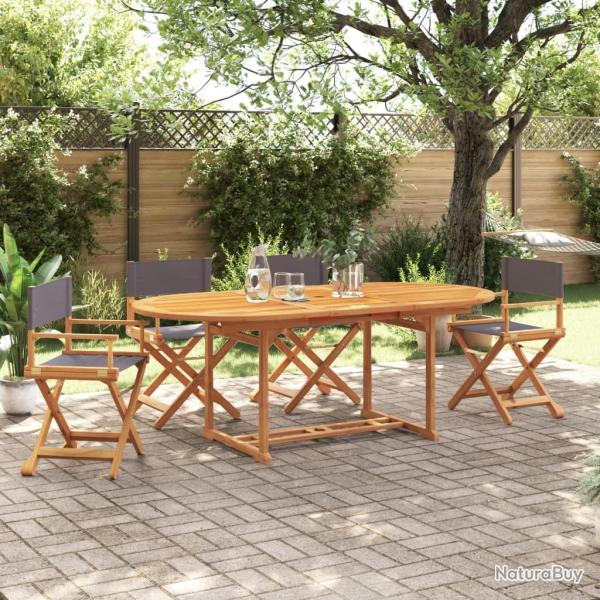 Chaises de jardin pliables lot de 4 gris fonc� tissu