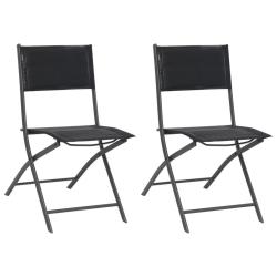 Chaises de jardin pliables lot de 2 Acier et textil&egrave;ne