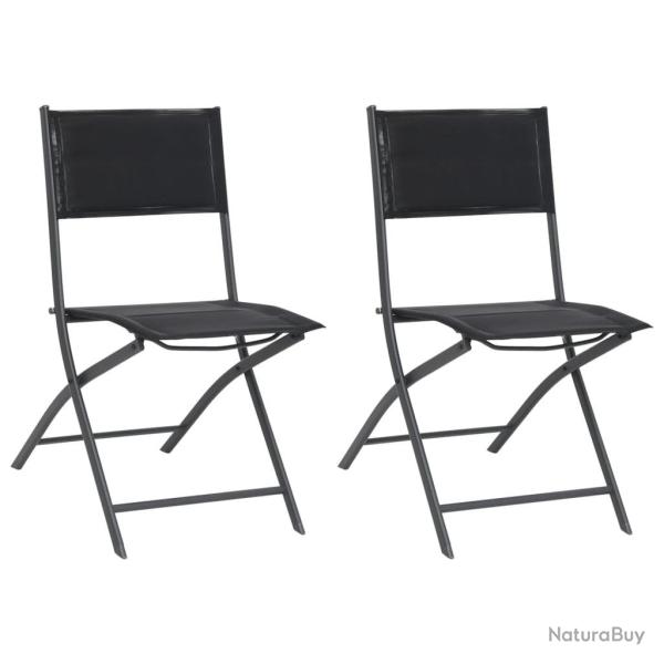 Chaises de jardin pliables lot de 2 Acier et textil�ne