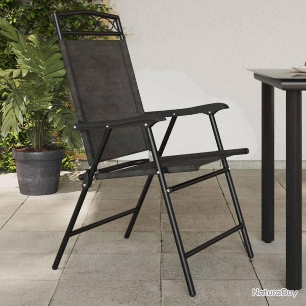 Chaises de jardin pliables lot de 8 en acier et textil�ne