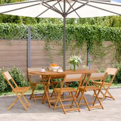 Chaises de jardin pliantes lot de 6 beige tissu et bois massif