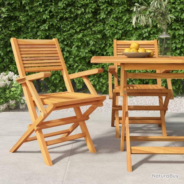 Chaises de jardin pliantes lot de 2 55x62x90cm bois massif teck alsavelo