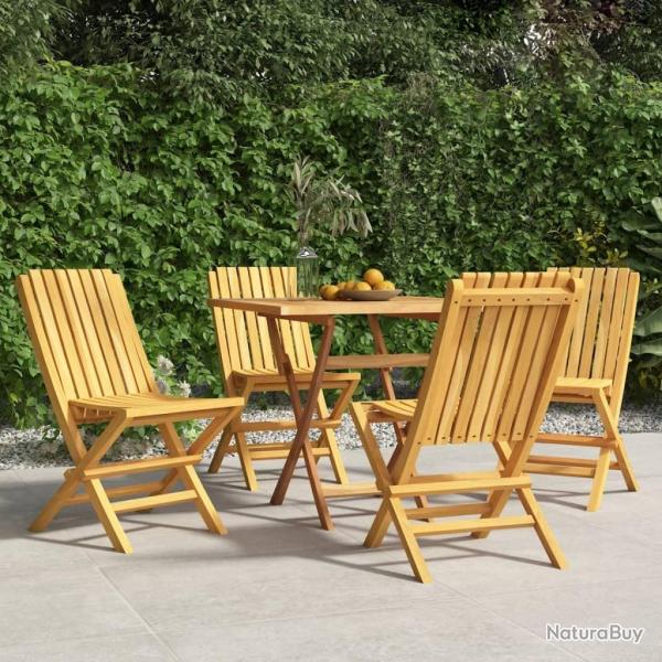 Chaises de jardin pliantes lot de 4 47x47x89cm bois massif teck alsavelo