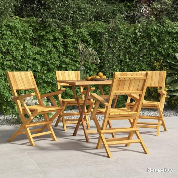 Chaises de jardin pliantes lot de 4 55x61x90cm bois massif teck alsavelo