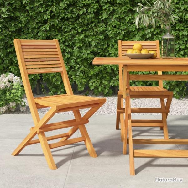 Chaises de jardin pliantes lot de 2 47x62x90cm bois massif teck alsavelo