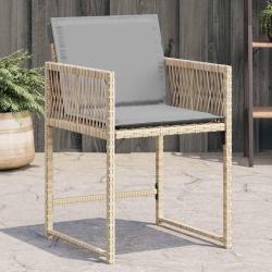 Chaises de jardin avec coussins lot de 4 m&eacute;lange beige