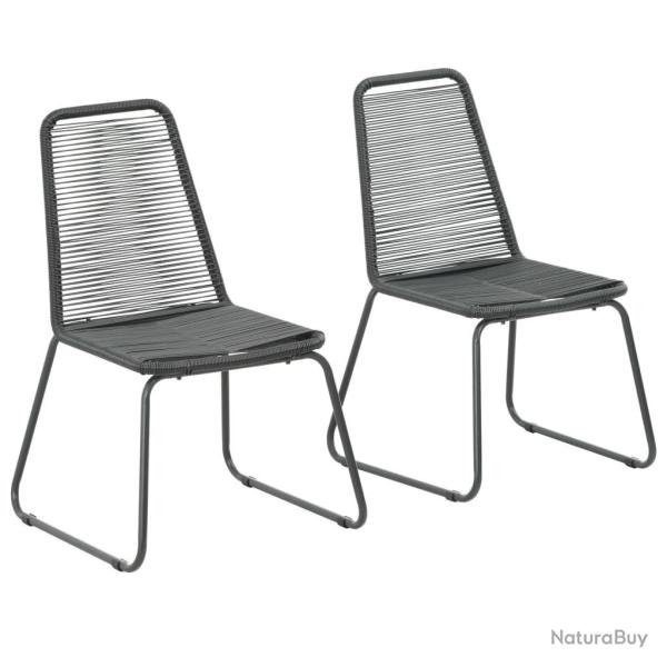 Chaises d'ext�rieur lot de 2 R�sine tress�e Noir