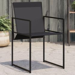 Chaises de jardin 4 pcs noir acier et textil&egrave;ne