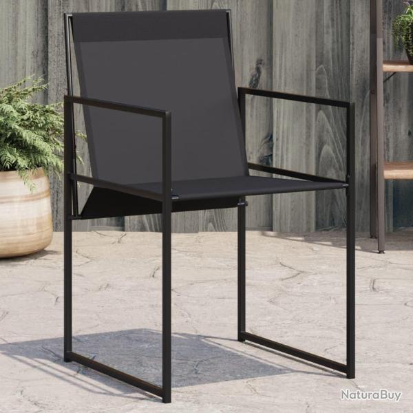 Chaises de jardin 4 pcs noir acier et textil�ne