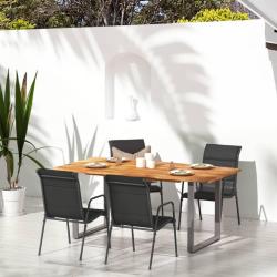 Chaises de jardin 4 pcs Acier et textil&egrave;ne Noir