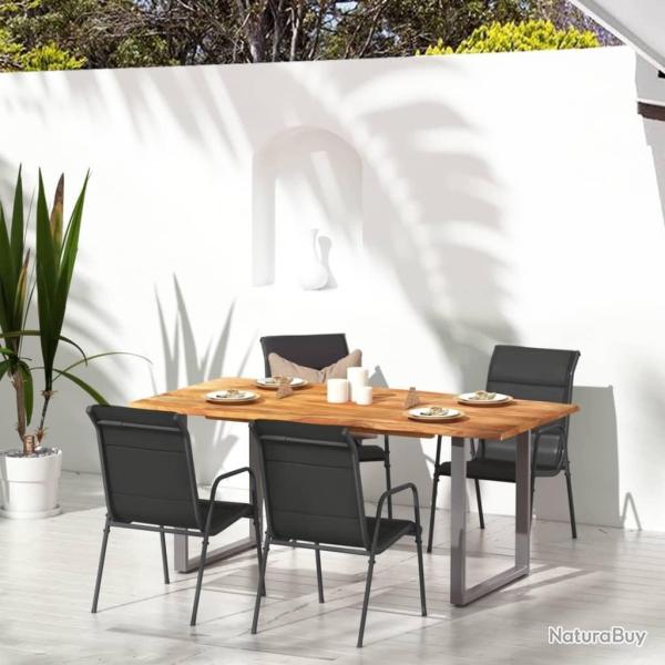 Chaises de jardin 4 pcs Acier et textil�ne Noir
