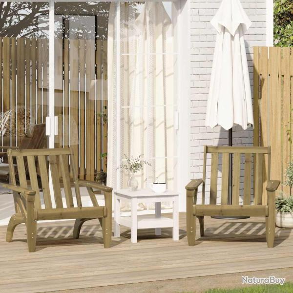 Chaises de jardin adirondack lot de 2 75x77x77 cm alsavelo
