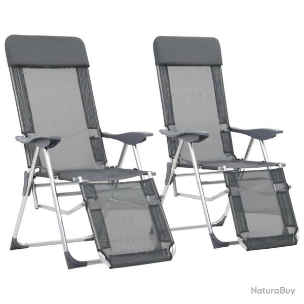 Chaises de camping pliantes et repose-pied lot de 2 textil�ne