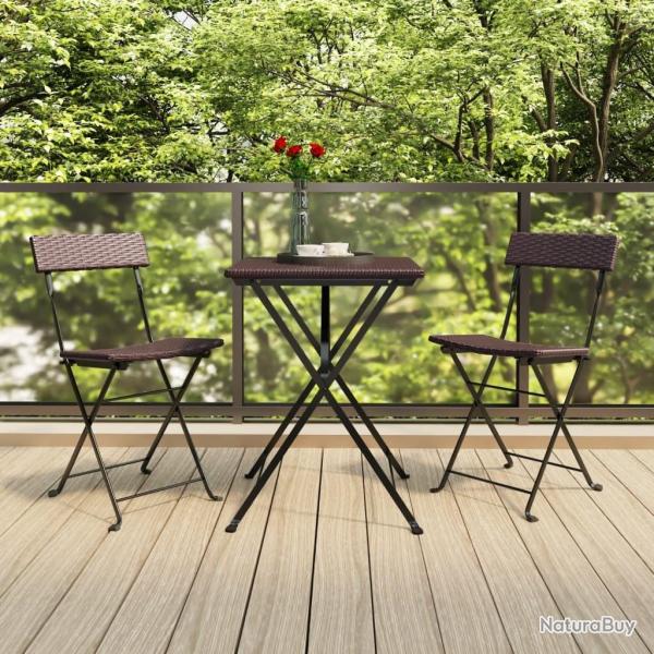 Chaises de bistrot pliantes lot de 2 R�sine tress�e et acier