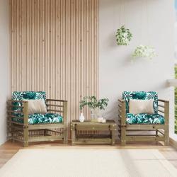 Chaises de jardin avec coussins lot de 2 bois de pin impr&eacute;gn&eacute;