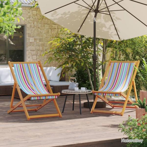 Chaises de plage pliables lot de 2 multicolore tissu alsavelo