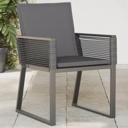 Chaises de jardin avec coussins lot de 2 noir r&eacute;sine tress&eacute;e