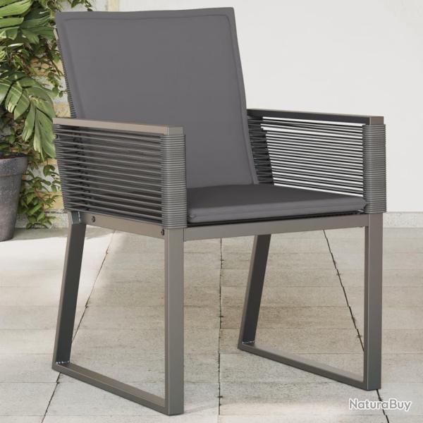 Chaises de jardin avec coussins lot de 2 noir r�sine tress�e