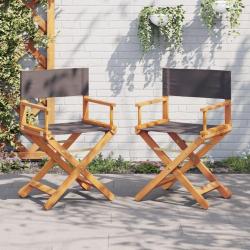 Chaises de r&eacute;alisateur pliables lot de 2 gris fonc&eacute; tissu