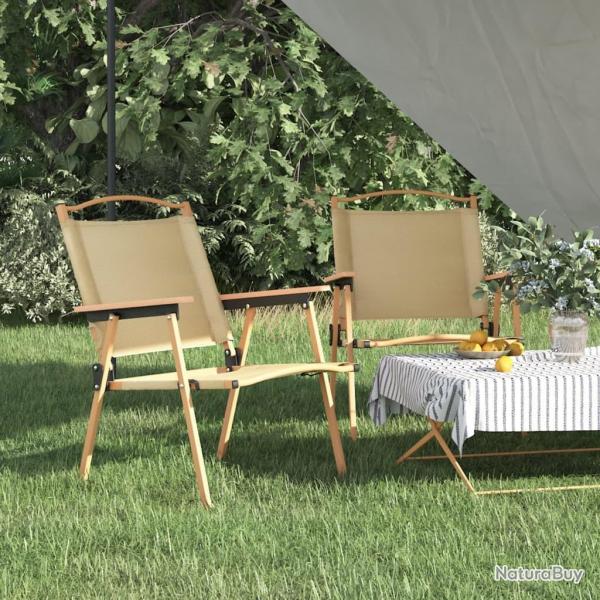 Chaises de camping lot de 2 Beige 54x55x78 cm Tissu Oxford alsavelo