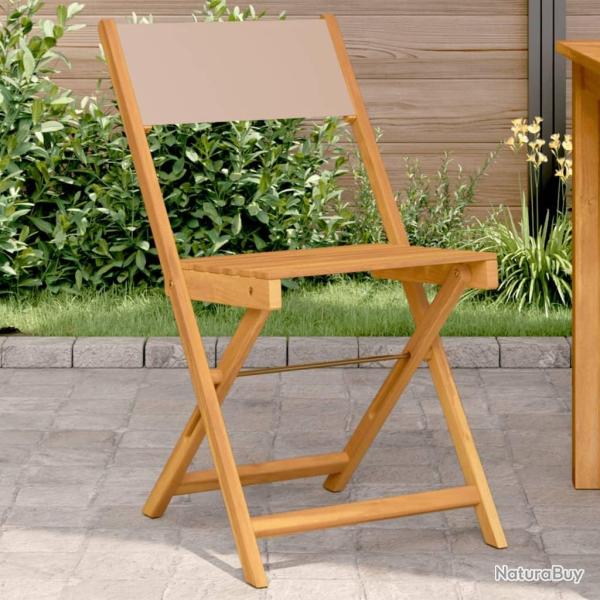 Chaises de bistrot lot de 2 taupe bois d'acacia massif et tissu alsavelo