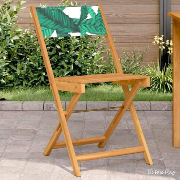 Chaises de bistrot lot de 2 motif de feuilles acacia et tissu alsavelo
