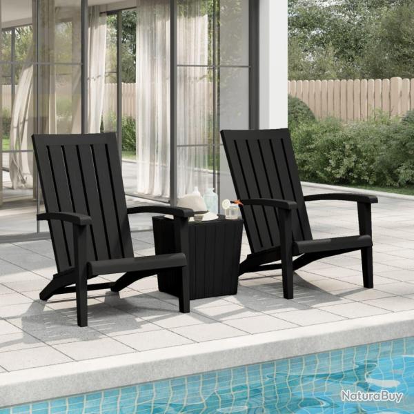 Chaises de jardin Adirondack lot de 2 noir polypropyl�ne alsavelo