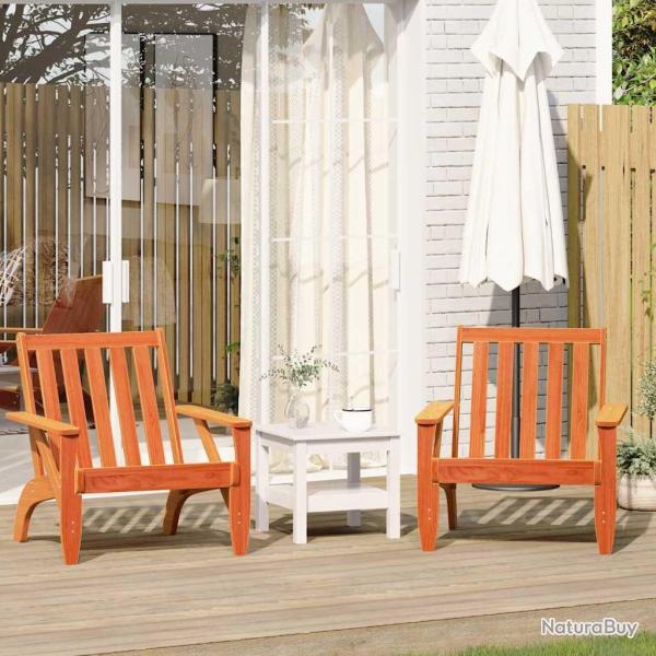 Chaises de jardin adirondack lot de 2 cire marron 75x77x77 cm alsavelo