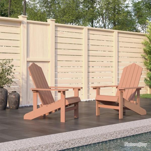 Chaises de jardin Adirondack lot de 2 PEHD Marron alsavelo