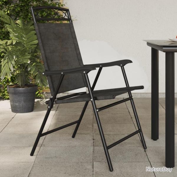 Chaises de jardin pliables lot de 2 en acier et textil�ne