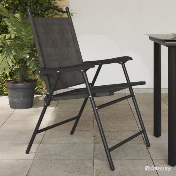 Chaises de jardin pliables lot de 2 en acier et textil�ne