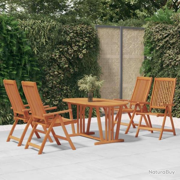 Chaises de jardin pliables lot de 4 Bois d'eucalyptus massif alsavelo