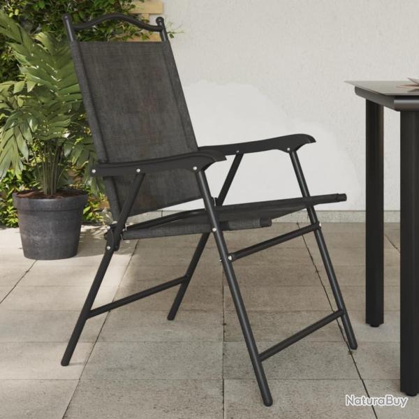 Chaises de jardin pliables lot de 4 en acier et textil�ne