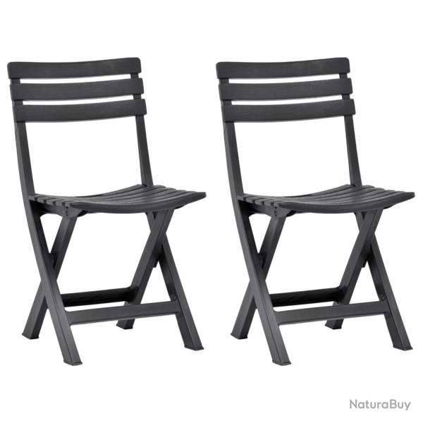 Chaises de jardin pliables lot de 2 Plastique Anthracite alsavelo